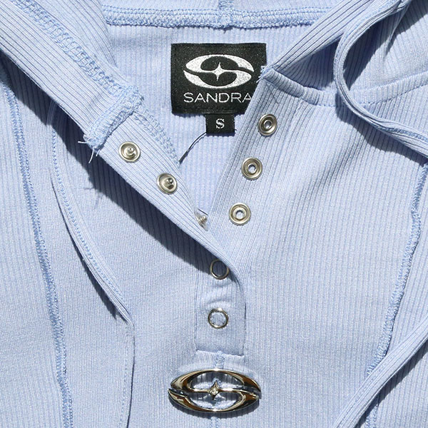 PLATE RIB HOOD L/S T-SHIRT