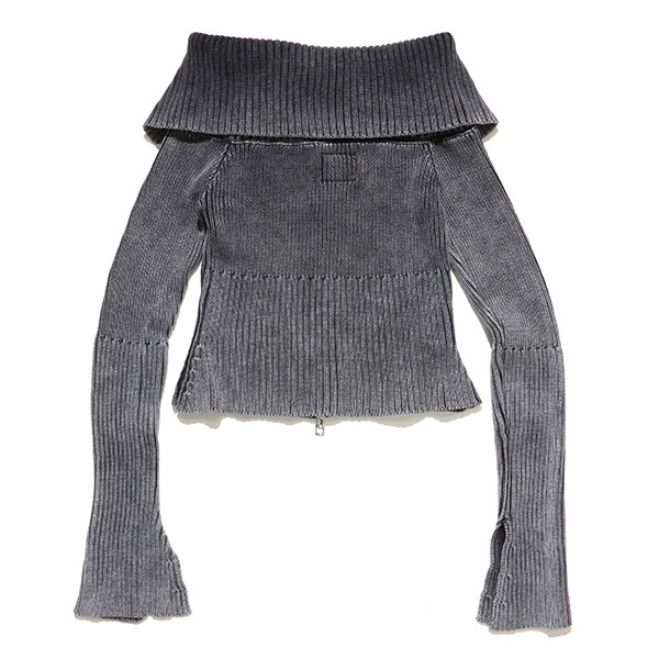 PLATE RIB ZIP KNIT