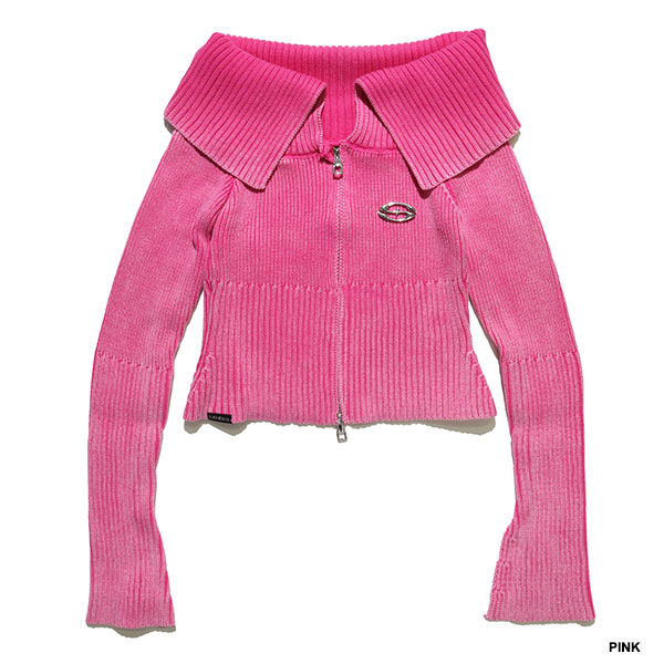 PLATE RIB ZIP KNIT