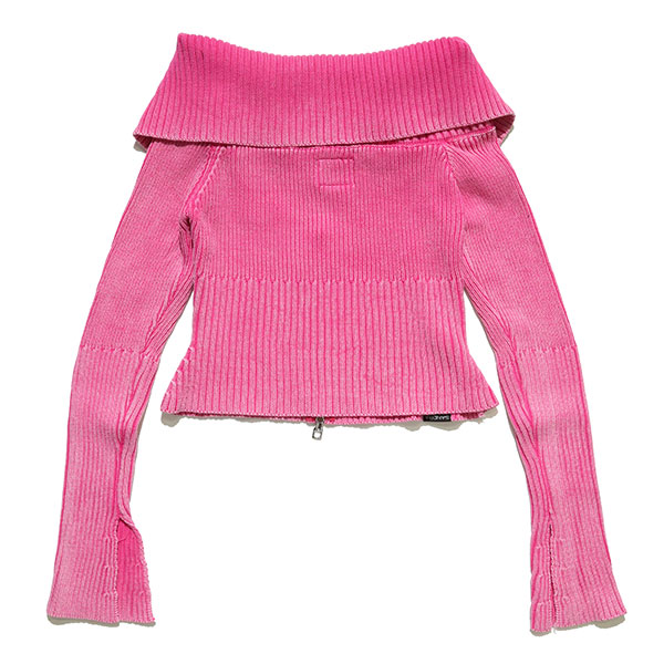 PLATE RIB ZIP KNIT