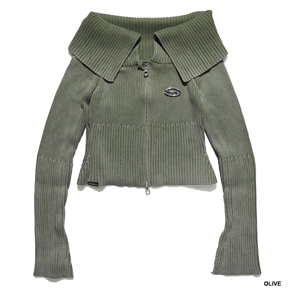 PLATE RIB ZIP KNIT