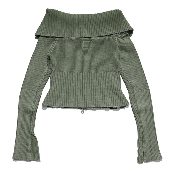 PLATE RIB ZIP KNIT