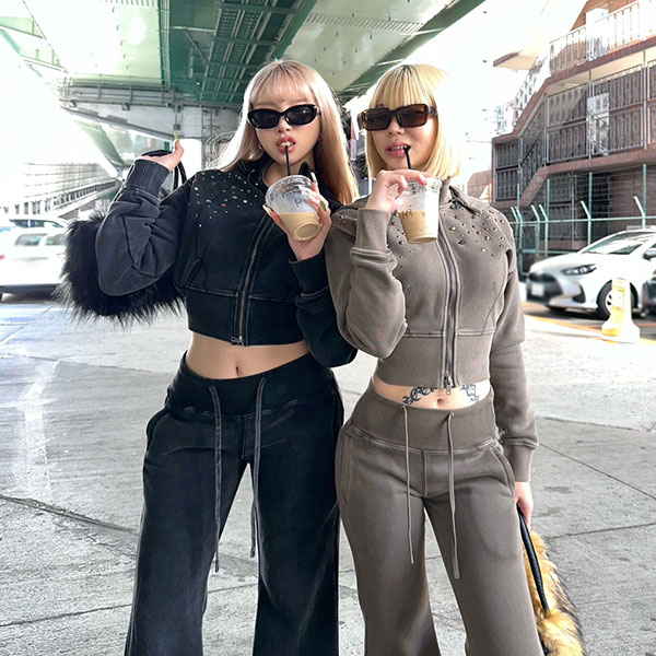 STUDS PIGMENT ZIP HOODIE