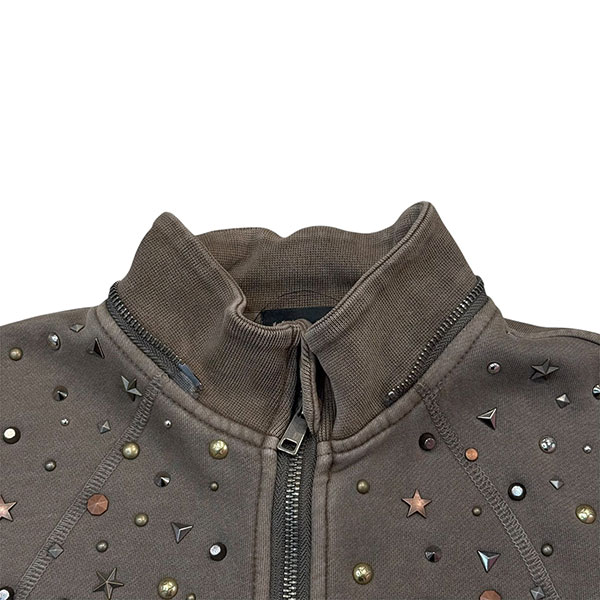 STUDS PIGMENT ZIP HOODIE