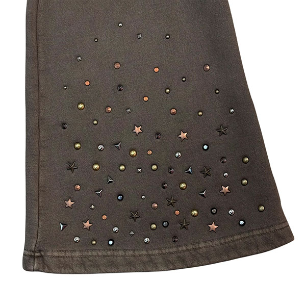 STUDS PIGMENT FLARE PANTS