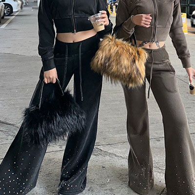 STUDS PIGMENT FLARE PANTS