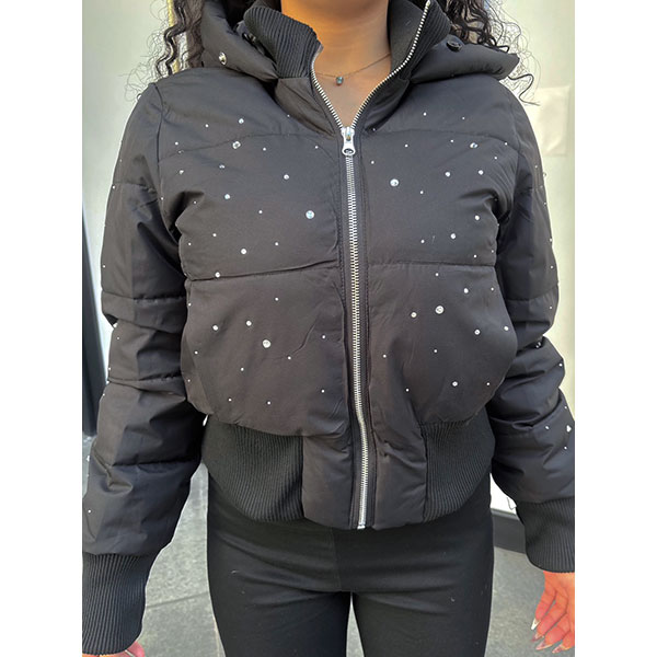 TRIM FUR STONE PUFF JACKET