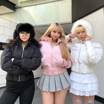 TRIM FUR STONE PUFF JACKET