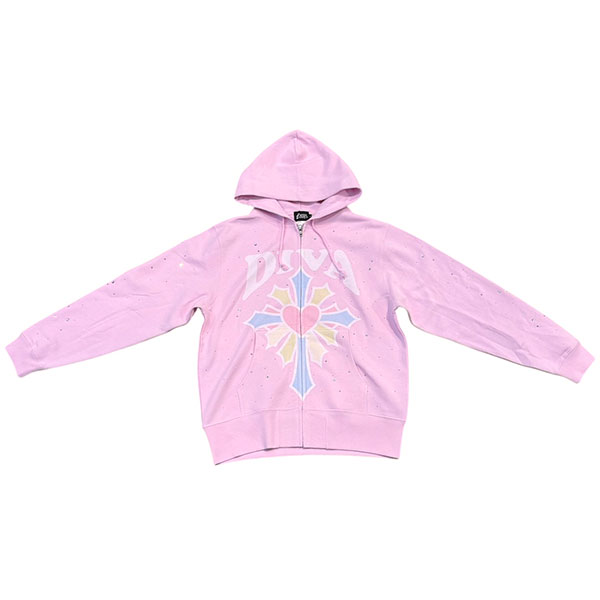 DIVA CROSS STONE ZIP HOODIE