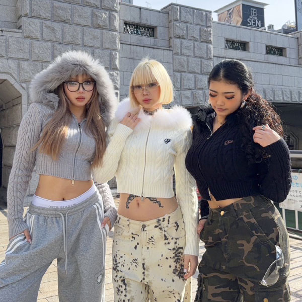 OG TRIM FUR ZIP KNIT HOODIE