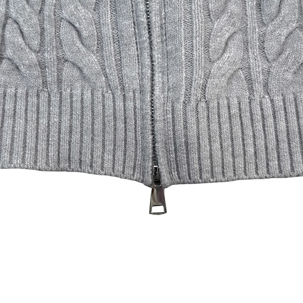 OG TRIM FUR ZIP KNIT HOODIE