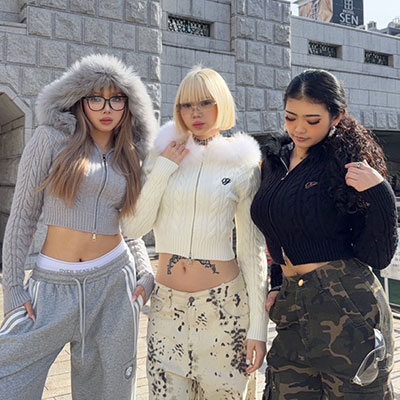 OG TRIM FUR ZIP KNIT HOODIE