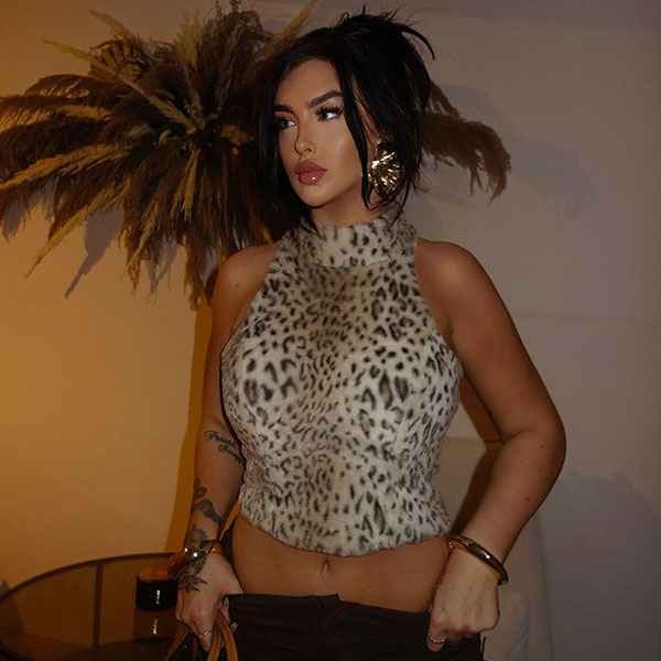 LEOPARD FUR SLEEVELESS