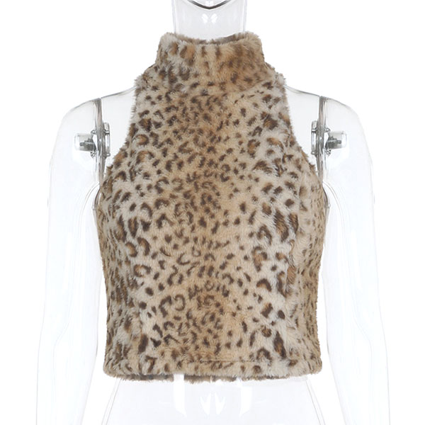 LEOPARD FUR SLEEVELESS