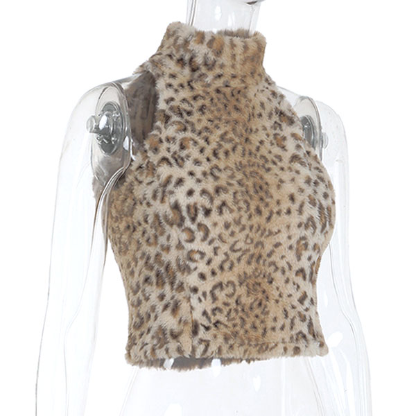 LEOPARD FUR SLEEVELESS