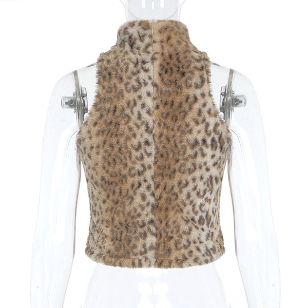 LEOPARD FUR SLEEVELESS