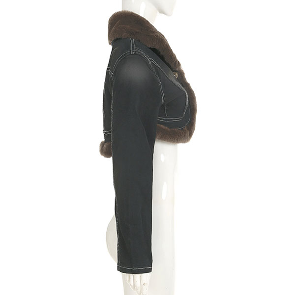 TRIM FUR DENIM JACKET