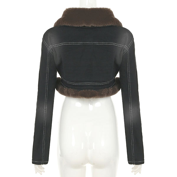 TRIM FUR DENIM JACKET