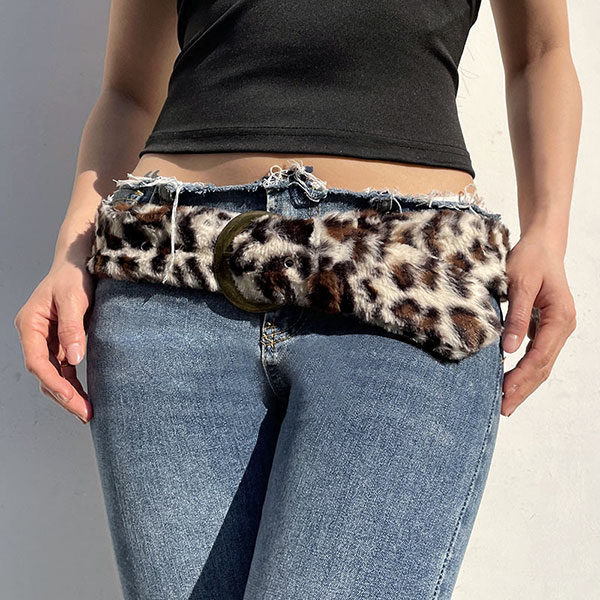 LEOPARD FUR BELT