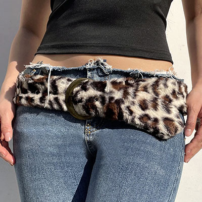 LEOPARD FUR BELT