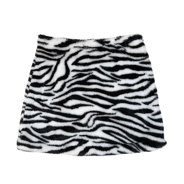 ZEBRA FUR SKIRT