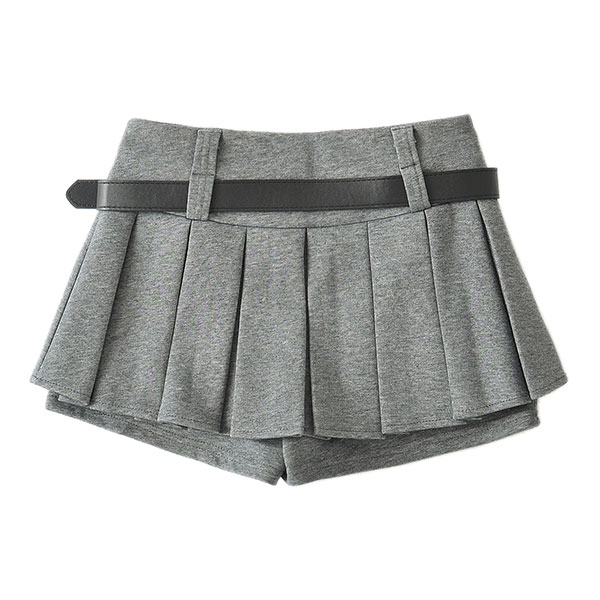 JERSEY PLEATS BELT SKORTS