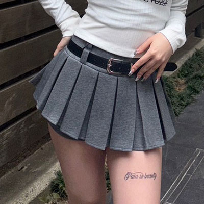 JERSEY PLEATS BELT SKORTS