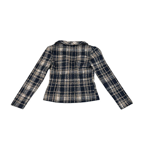 TWEED CHECK LAPEL JACKET