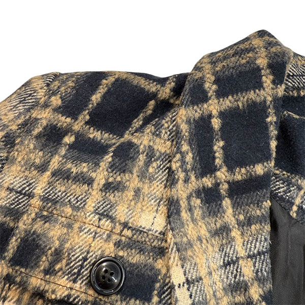 TWEED CHECK LAPEL JACKET
