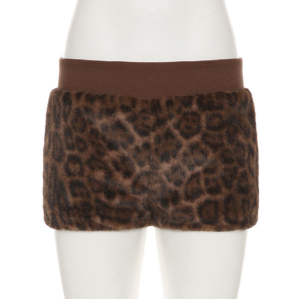 LEOPARD FUR SHORTS