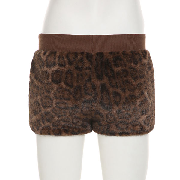 LEOPARD FUR SHORTS