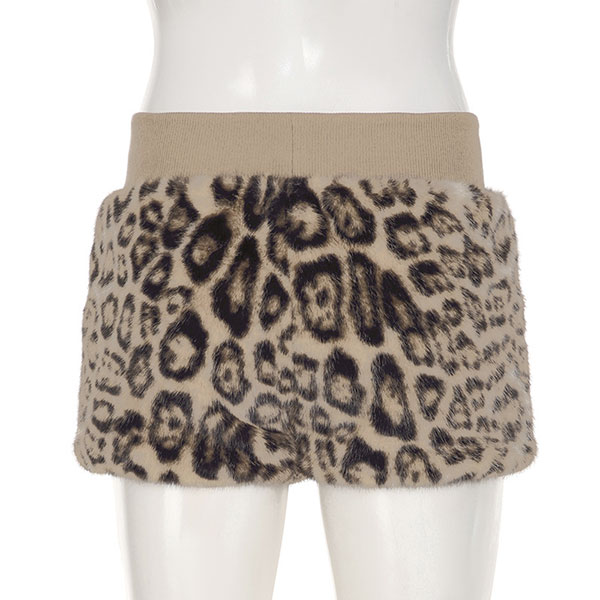 LEOPARD FUR SHORTS