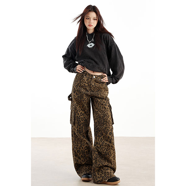 LEOPARD CARGO PANTS