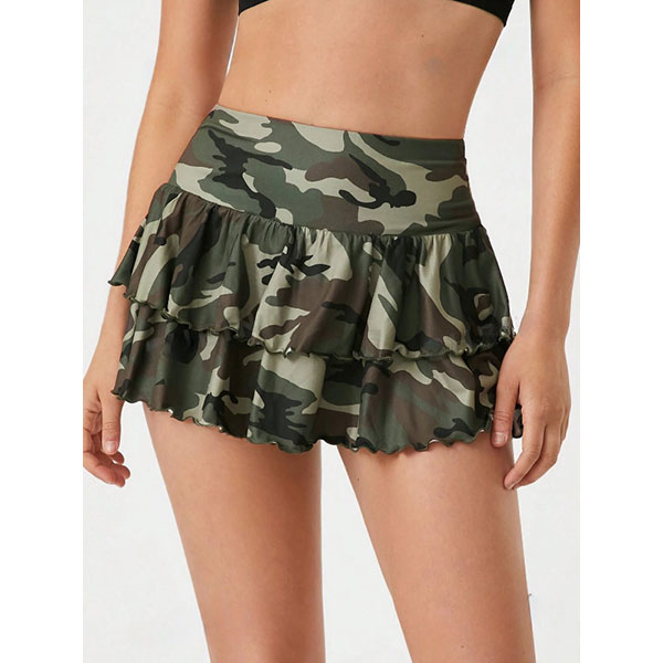 CAMO FRILL SKIRT