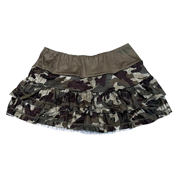 CAMO FRILL SKIRT