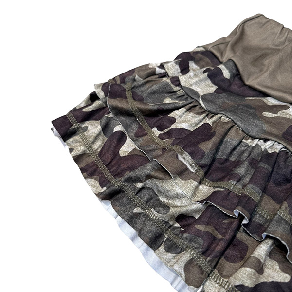 CAMO FRILL SKIRT