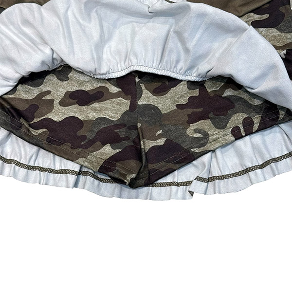 CAMO FRILL SKIRT
