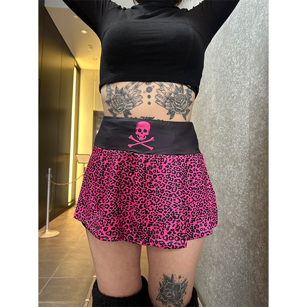 SKULL LEOPARD FRILL SKIRT
