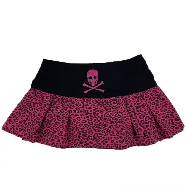 SKULL LEOPARD FRILL SKIRT