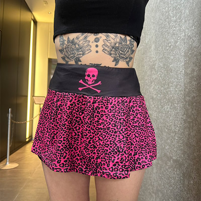 SKULL LEOPARD FRILL SKIRT