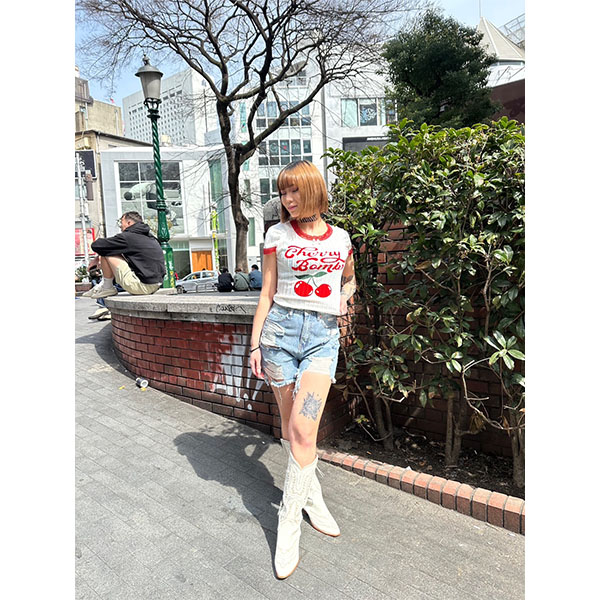 CHERRY TRIM LACE T-SHIRT