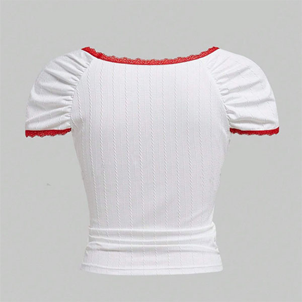 CHERRY TRIM LACE T-SHIRT