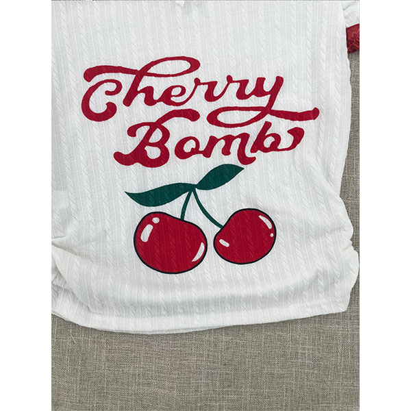 CHERRY TRIM LACE T-SHIRT