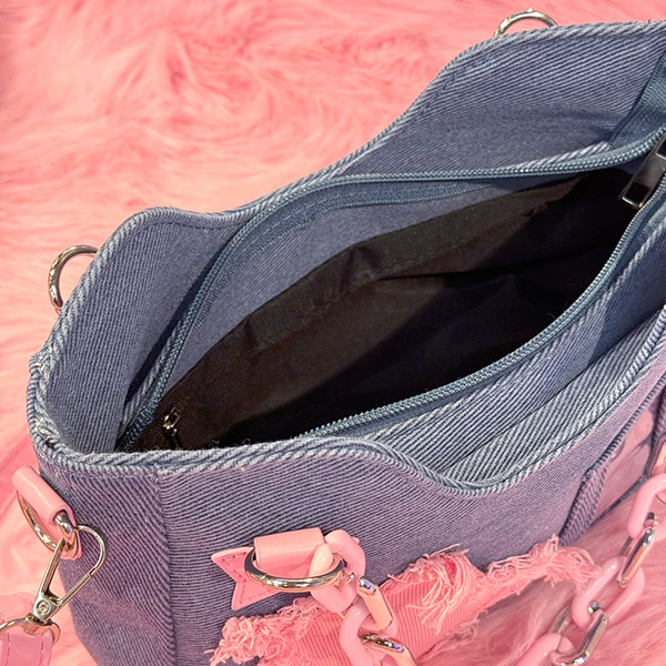 STAR CHAIN DENIM BAG