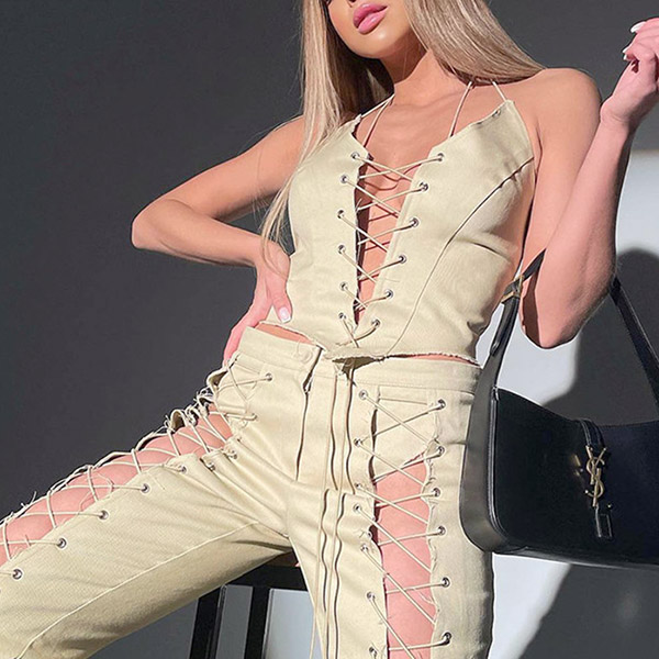 LACE UP CAMI VEST