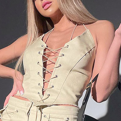 LACE UP CAMI VEST
