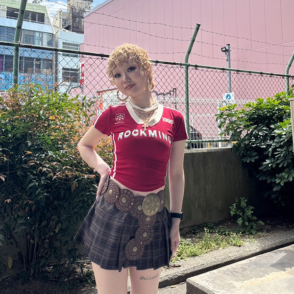 PLEATS CHECK SKIRT