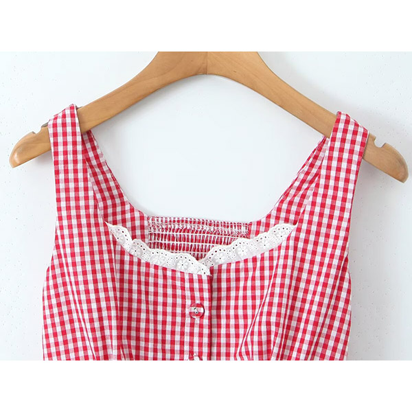 GINGHAM CHECK VEST