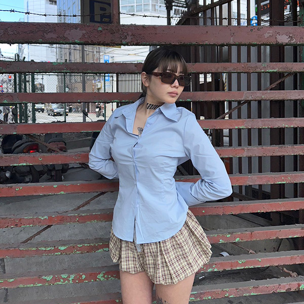CHECK BALLOON SKIRT