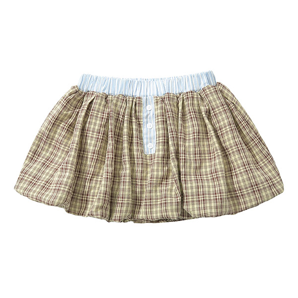 CHECK BALLOON SKIRT
